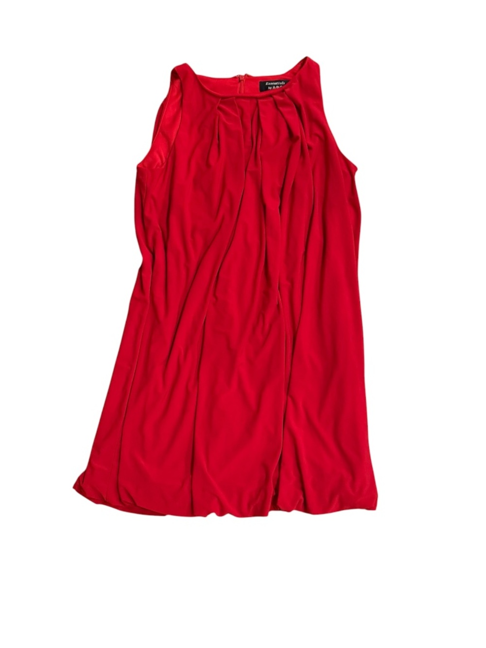 Red ABS jersey knit sleeveless bubble hem dress 6